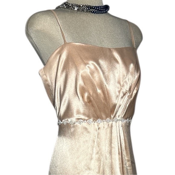 Cream Ruched Spaghetti Strap Maxi Gown - Picture 9 of 13